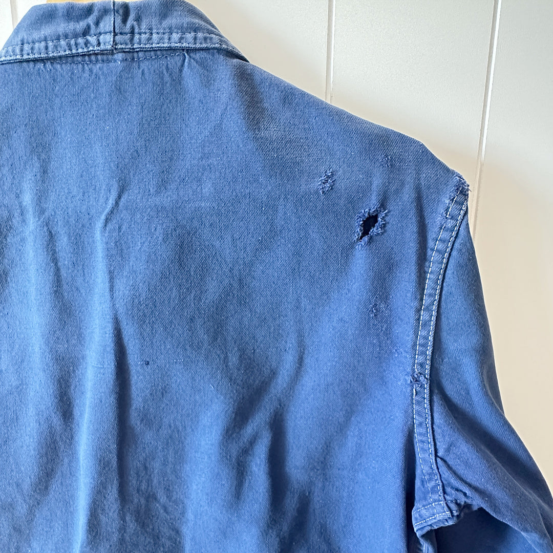 Vintage Blue French Work Jacket - Men's XS / Women's Small