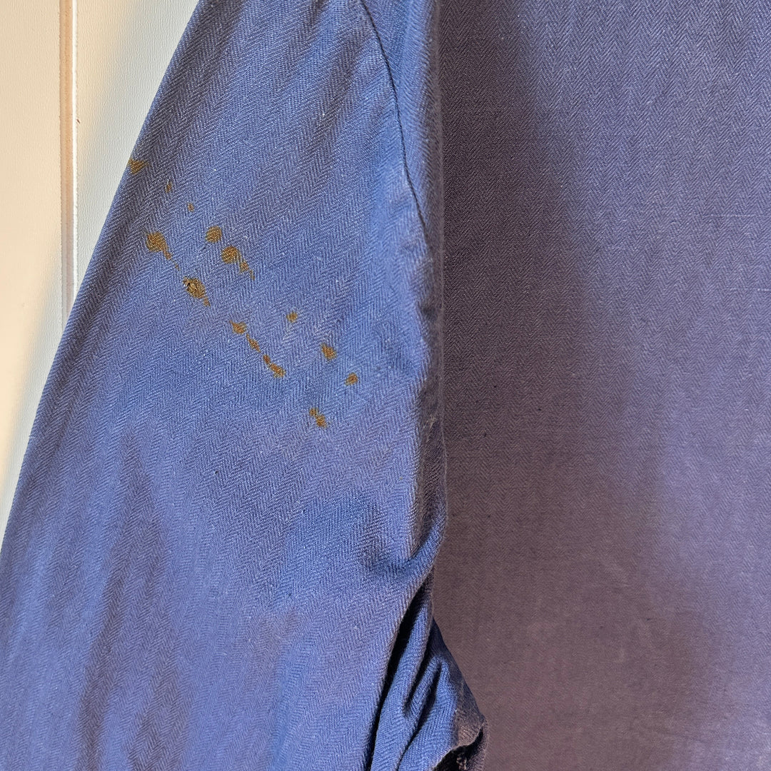 Vintage Yugoslavian Herringbone Cotton Blue Work Jacket - M/L
