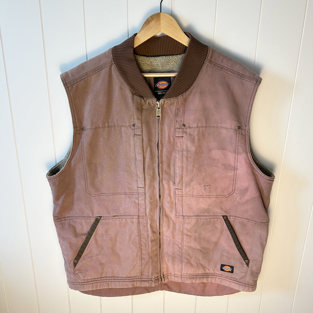 Very Worn Dickies Men's Fleece Lined Cargo Work Vest - XL