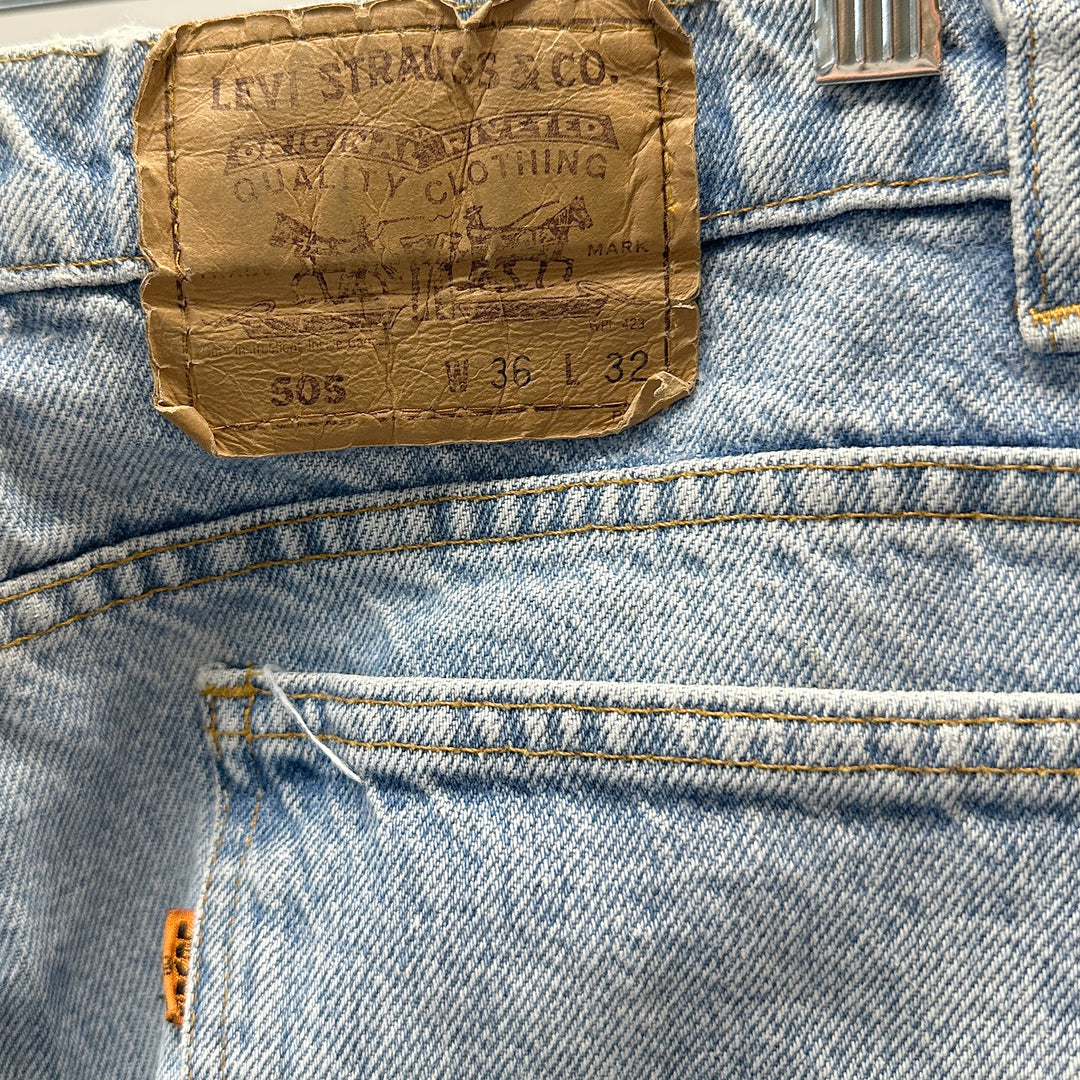 Levi's Men's Vintage 505 Orange Tab Jeans USA - Tagged Size: 36x32; Actual: 35x31
