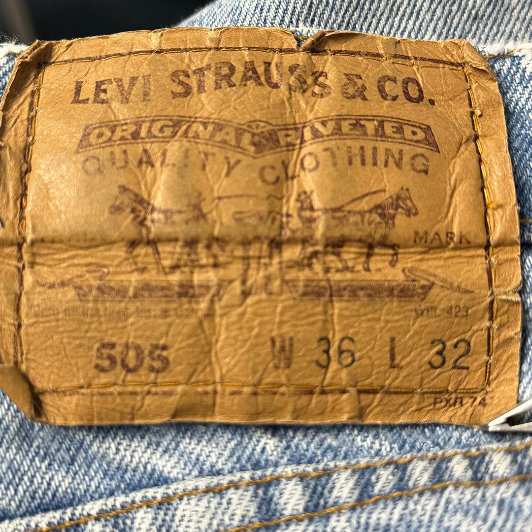 Levi's Men's Vintage 505 Orange Tab Jeans USA - Tagged Size: 36x32; Actual: 35x31