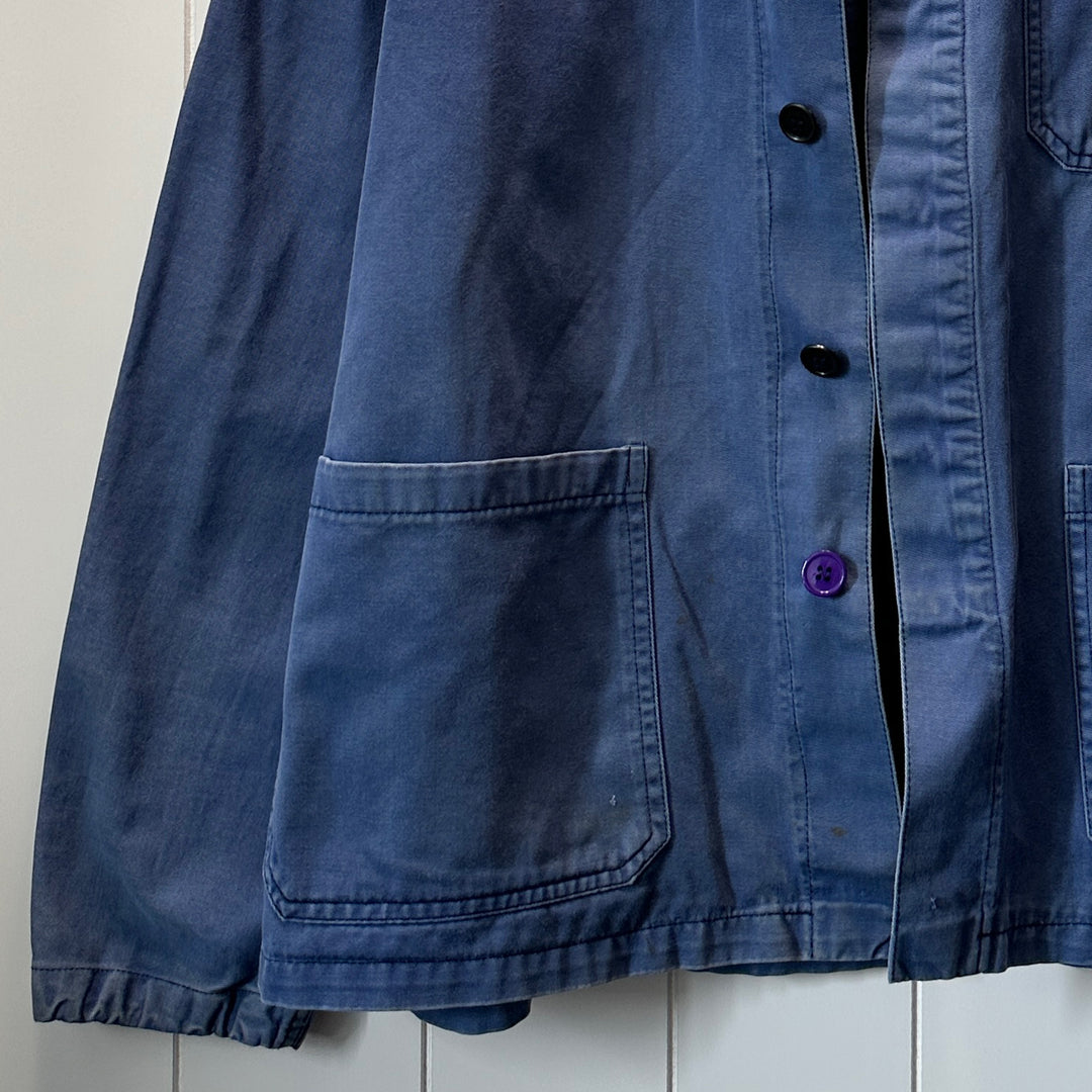 Vintage Blue Moleskin French Work Jacket - Men's Large / Women's XL