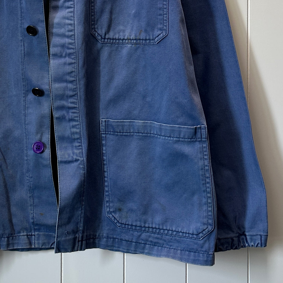 Vintage Blue Moleskin French Work Jacket - Men's Large / Women's XL