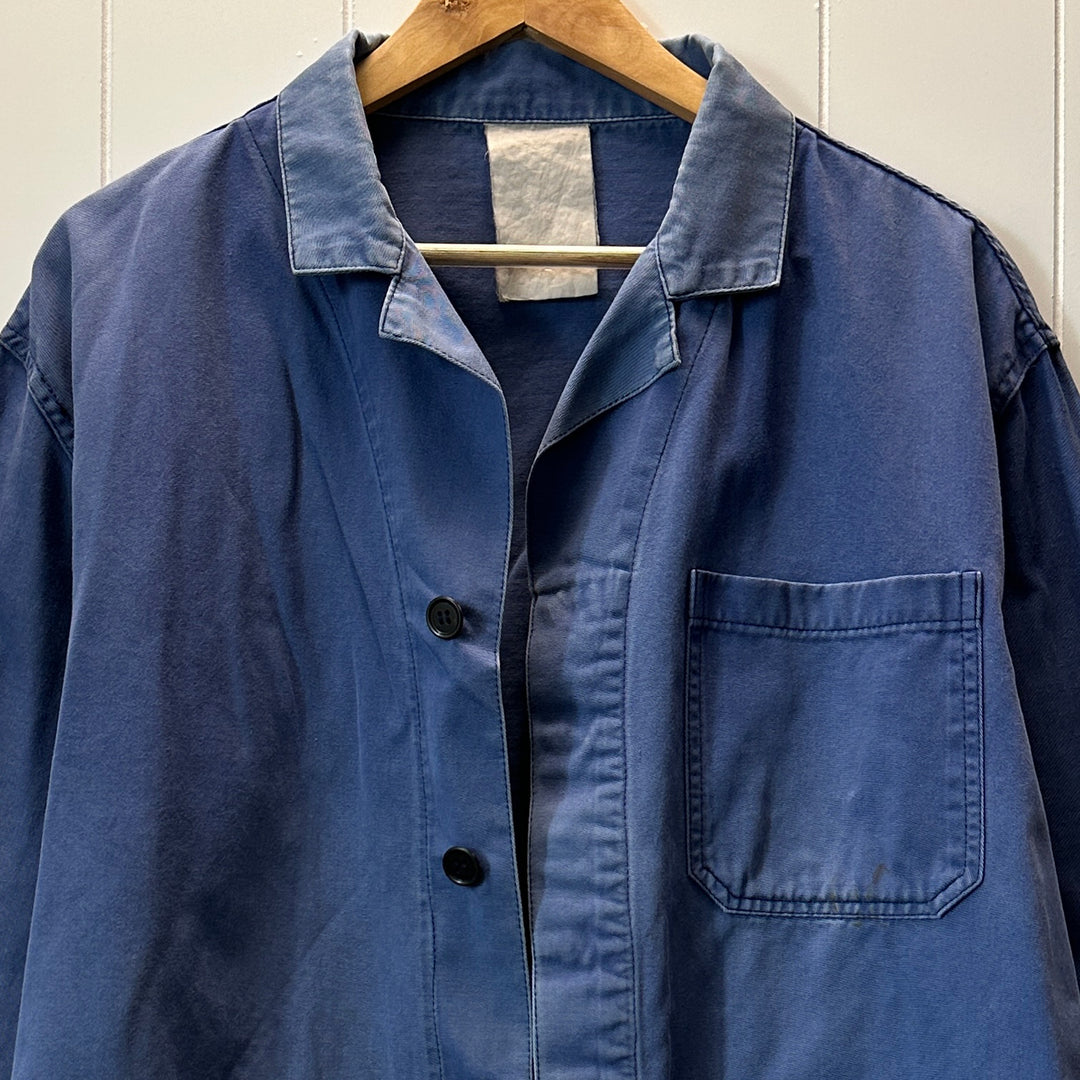 Vintage Blue Moleskin French Work Jacket - Men's Large / Women's XL