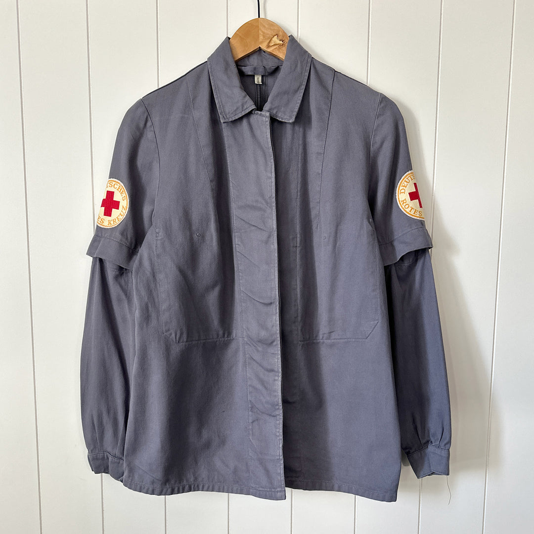 Vintage Women's German Red Cross Jacket - Convertible Sleeves - Size Small