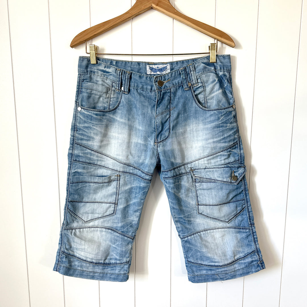 Jeans Dal Men's Y2K Moto Bermuda Shorts - 31 Waist
