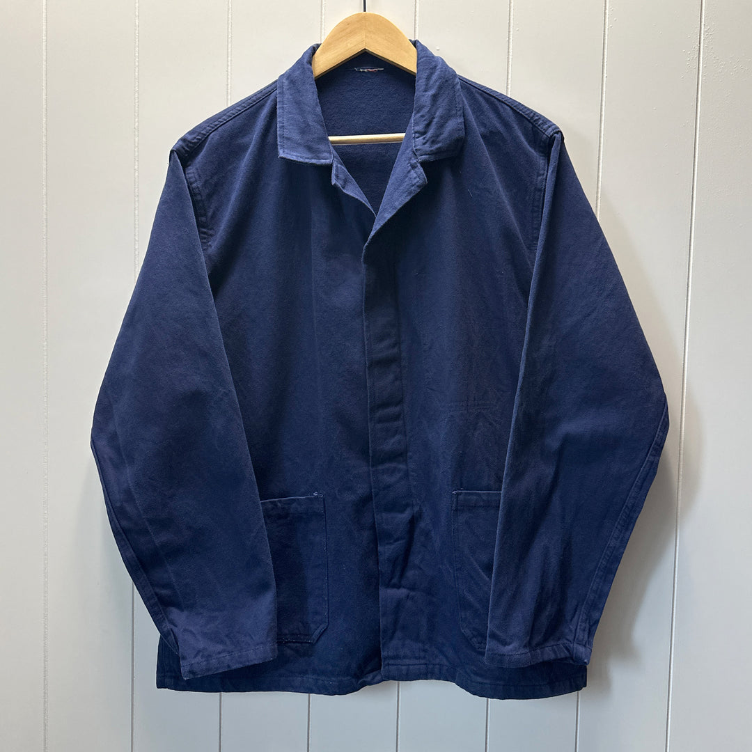 Vintage Blue French Moleskin Work Jacket - Men's M/L | Women's L