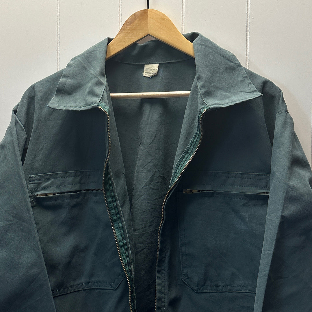 Vintage Green French Mechanic Jacket - Cotton Blend - Large