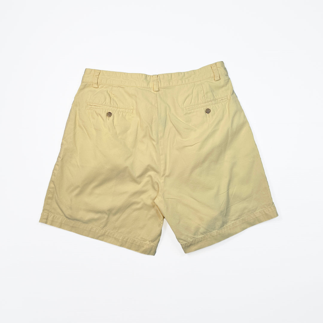 Polo Ralph Lauren Yellow Pleated Cotton Shorts - 33