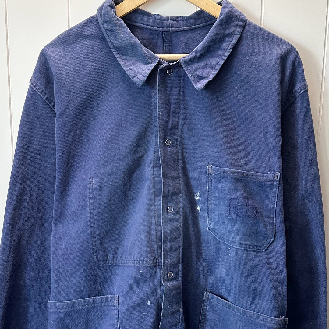Vintage Le Pelérin Blue French Work Jacket - Men's Large / Women's XL
