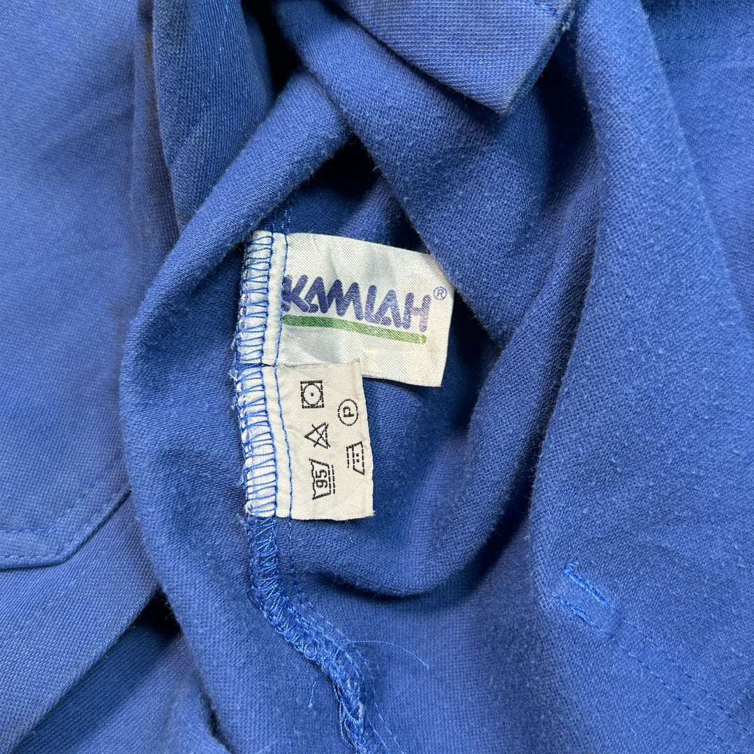 Vintage Solvay Blue Cotton Blend Moleskin Work Jacket - Men's Medium