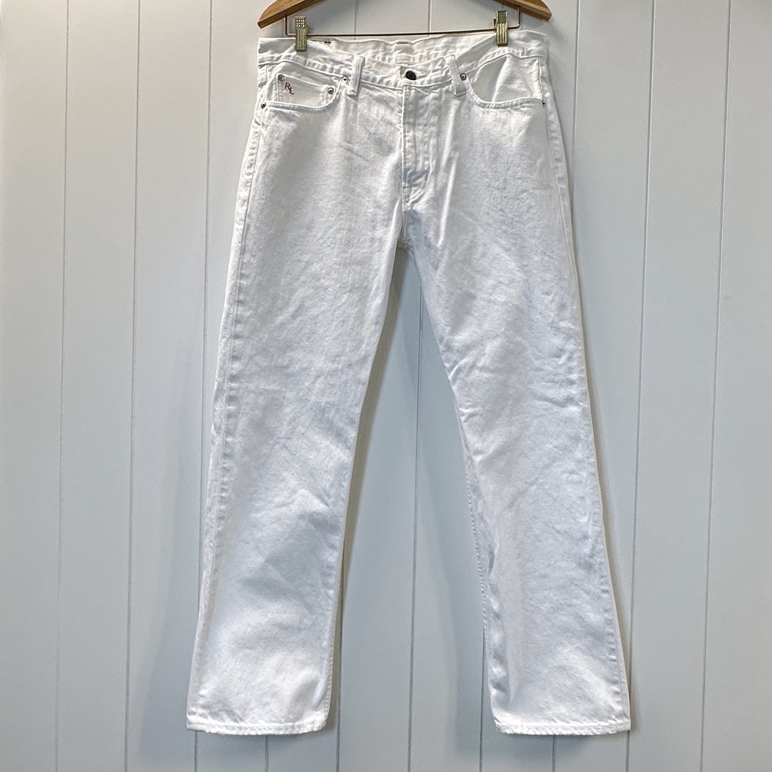 Polo Ralph Lauren Men's Classic 867 White Straight Leg Jeans - 33x30