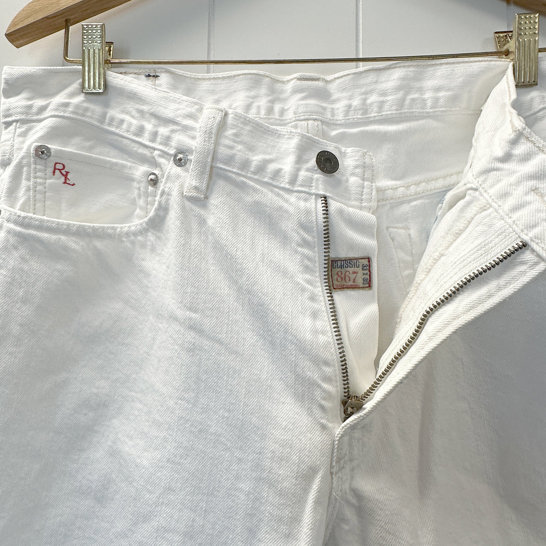 Polo Ralph Lauren Men's Classic 867 White Straight Leg Jeans - 33x30