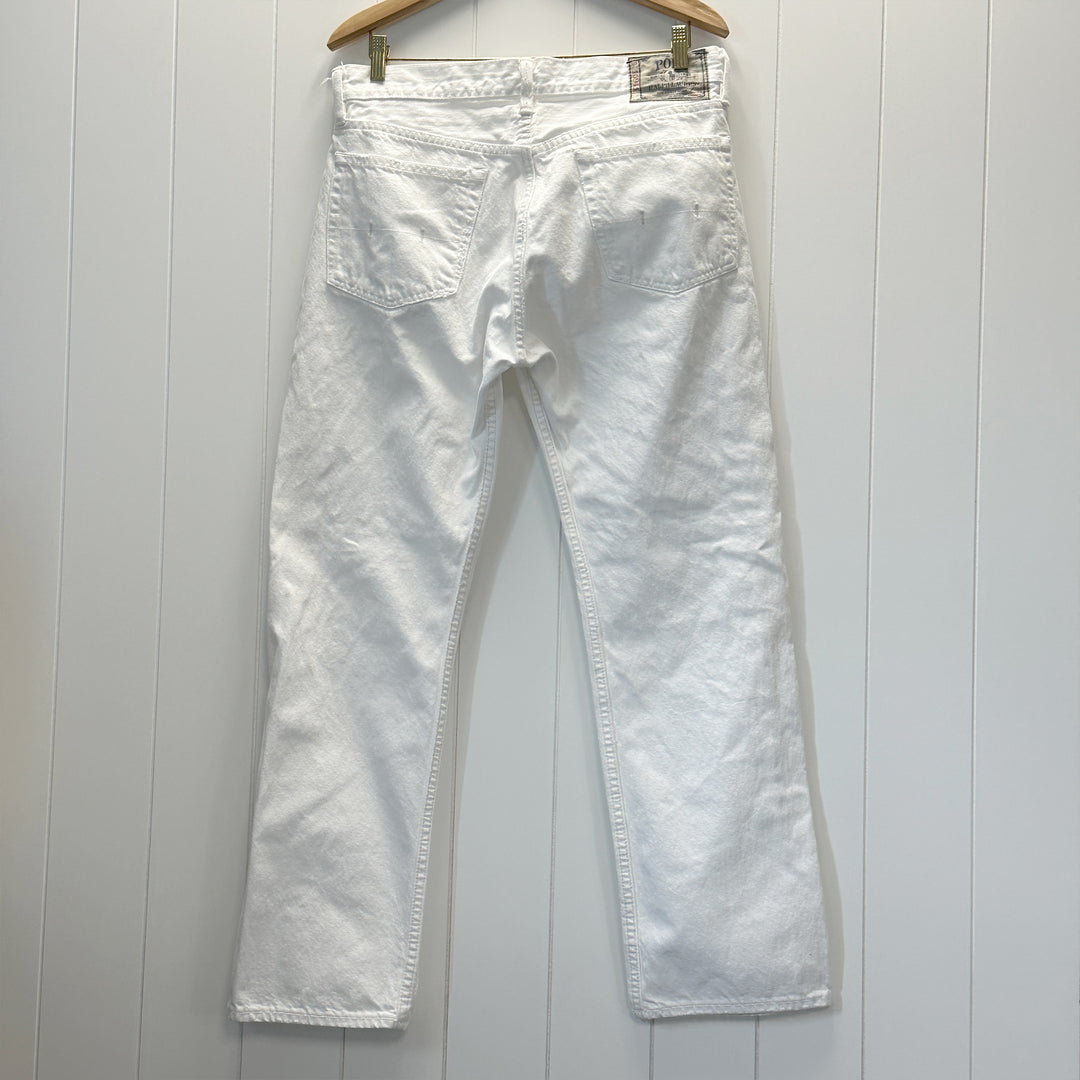 Polo Ralph Lauren Men's Classic 867 White Straight Leg Jeans - 33x30