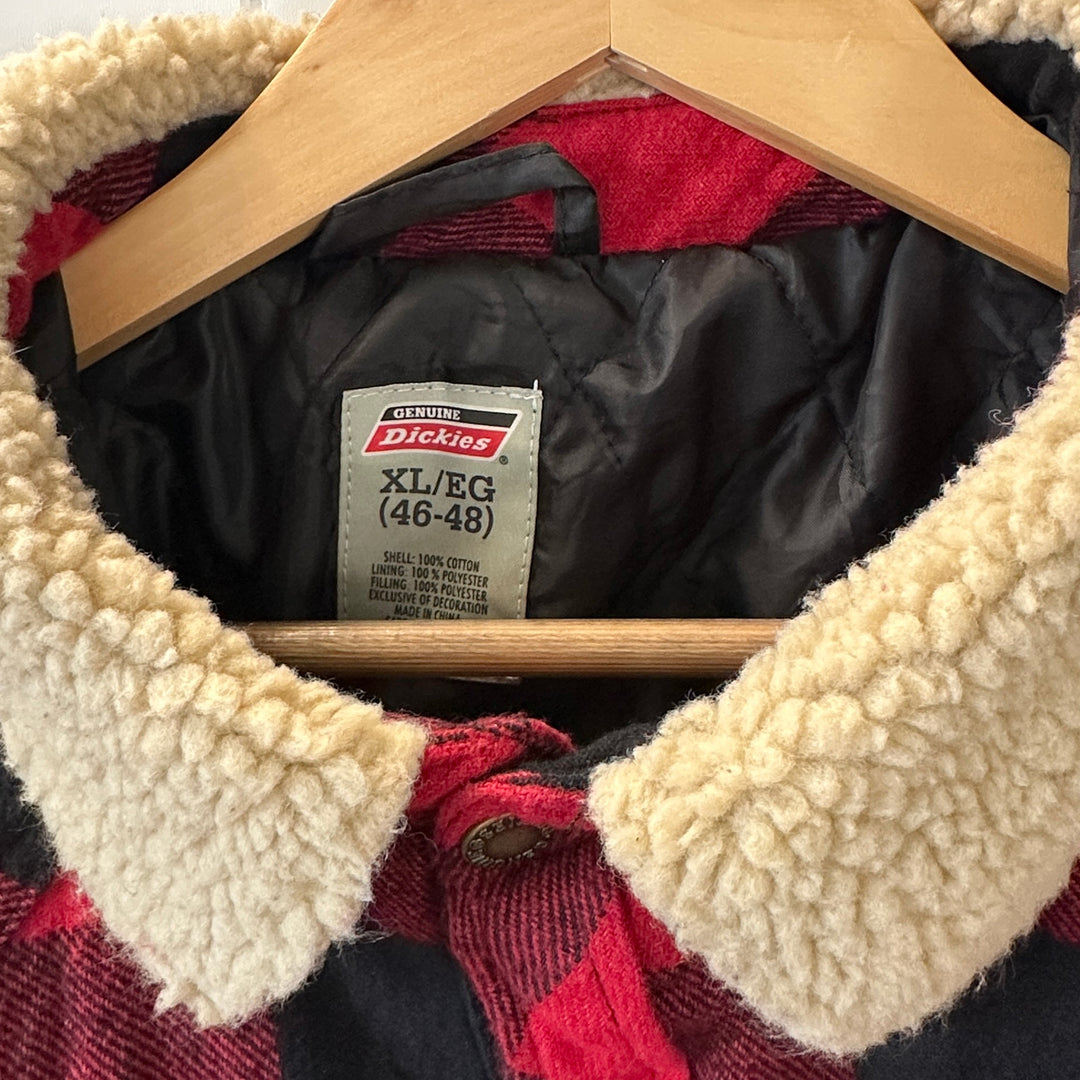 Dickies Quilted Nylon Lined Buffalo Plaid Snap Front Jacket - Men's XL