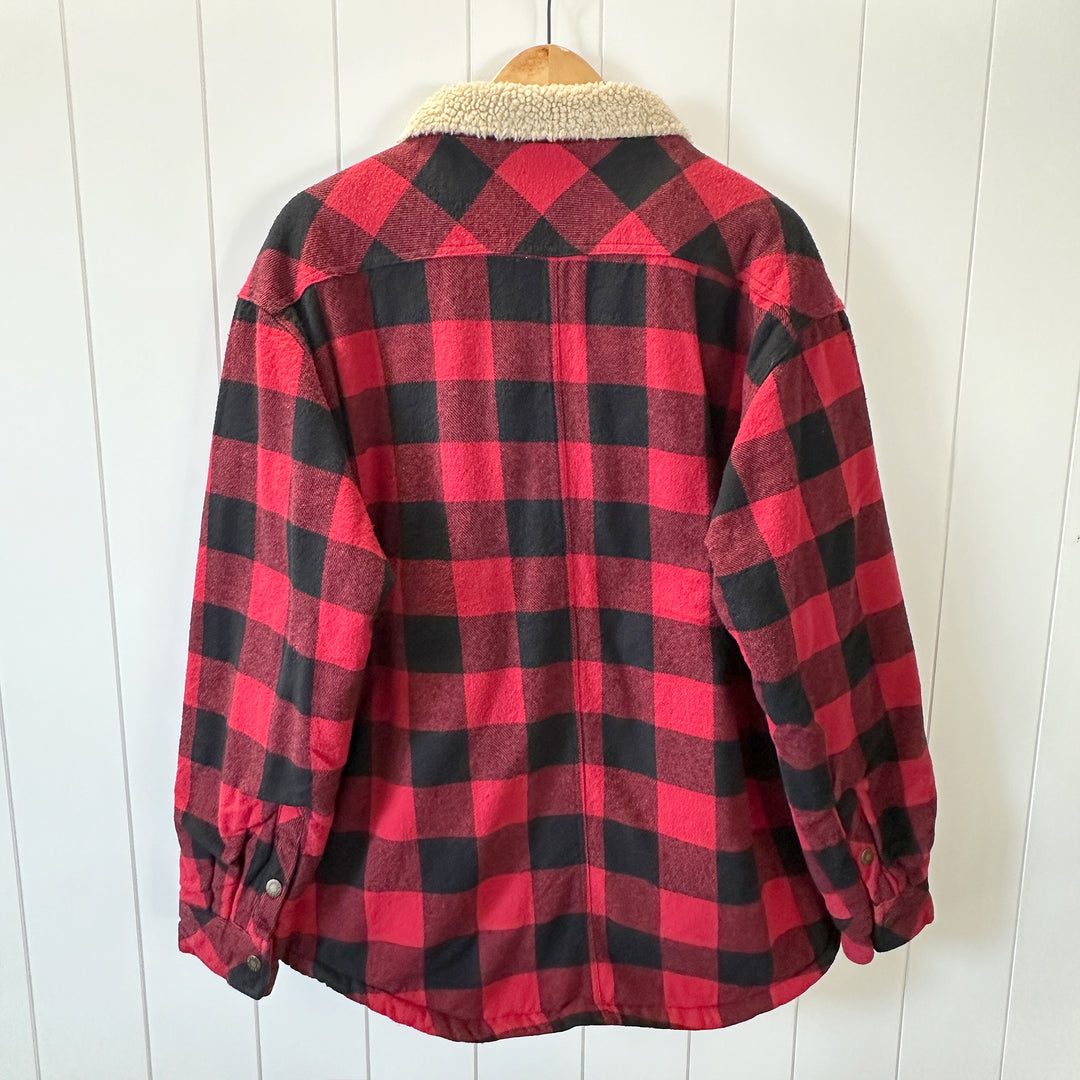 Dickies Quilted Nylon Lined Buffalo Plaid Snap Front Jacket - Men's XL