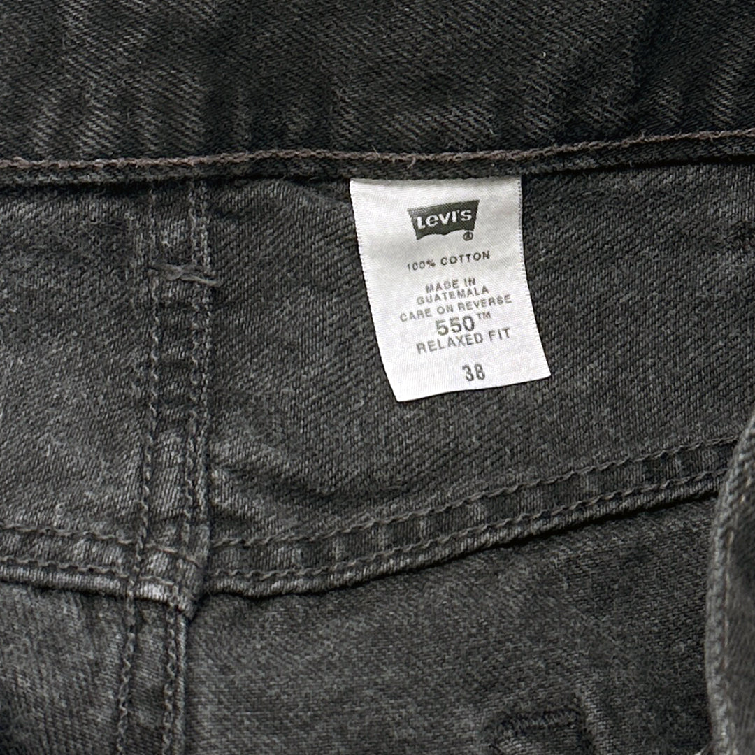 Levi's 550 Vintage Black Denim Jean Baggy Shorts - Size 38