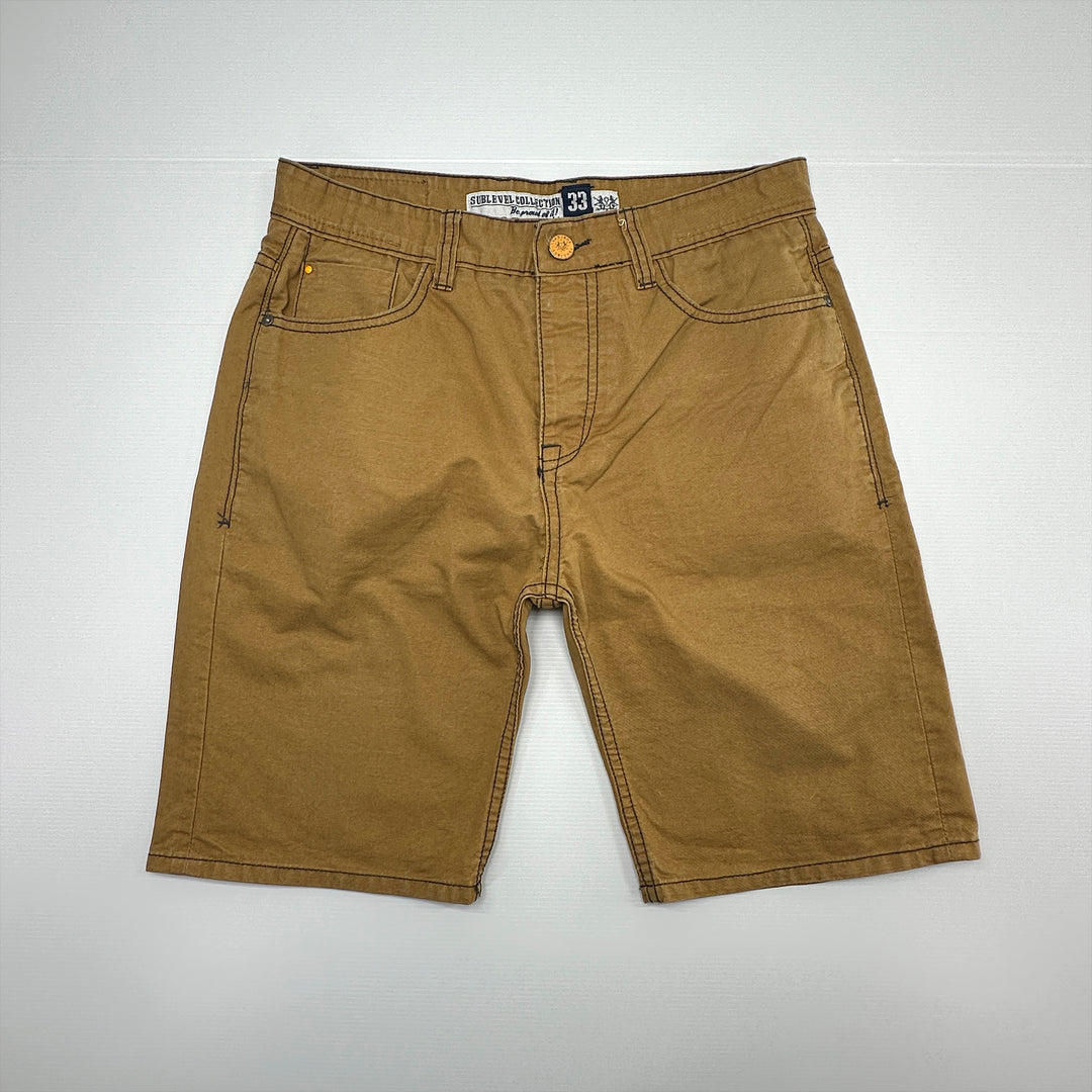 Sublevel Collection Brown Canvas Shorts - 33x10