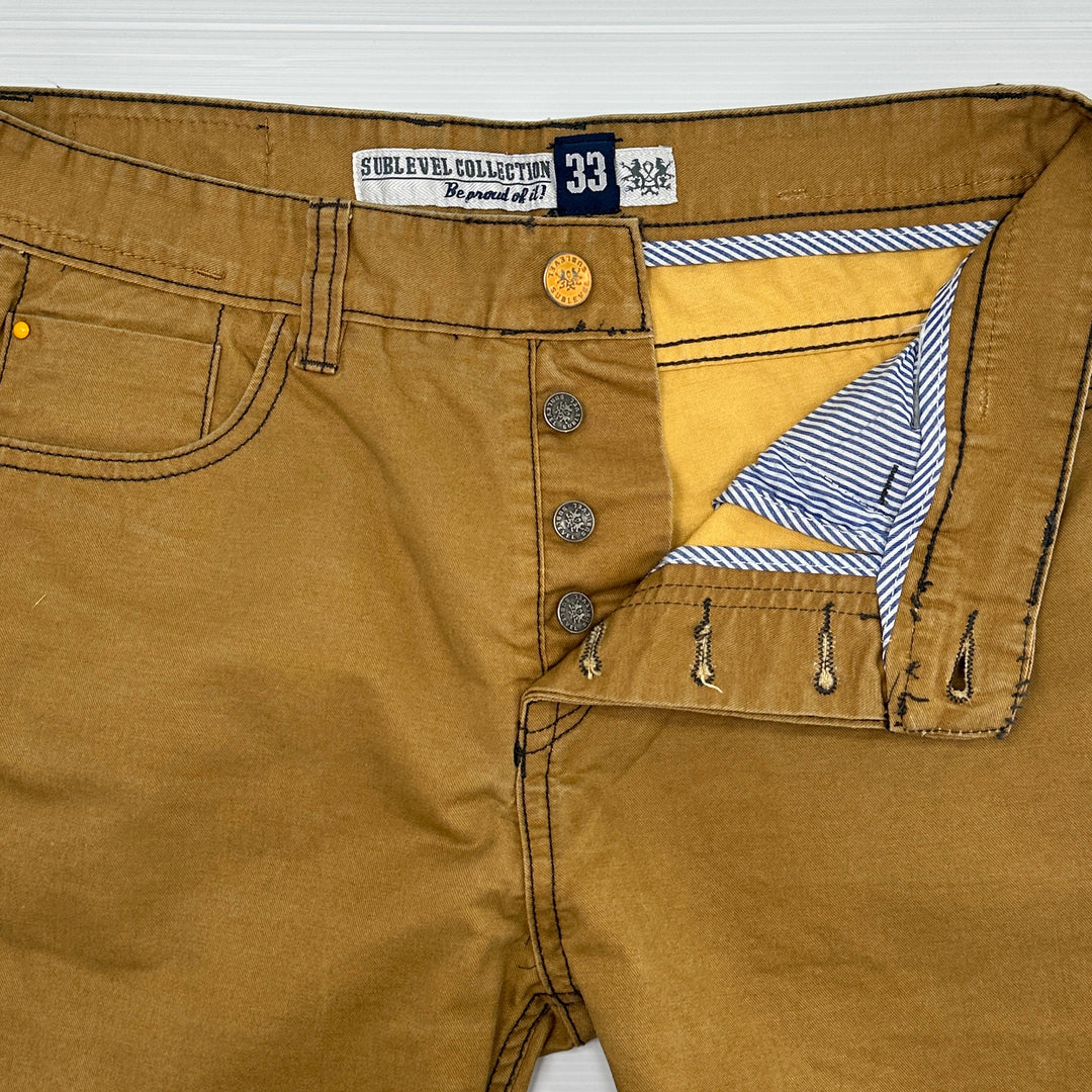 Sublevel Collection Brown Canvas Shorts - 33x10