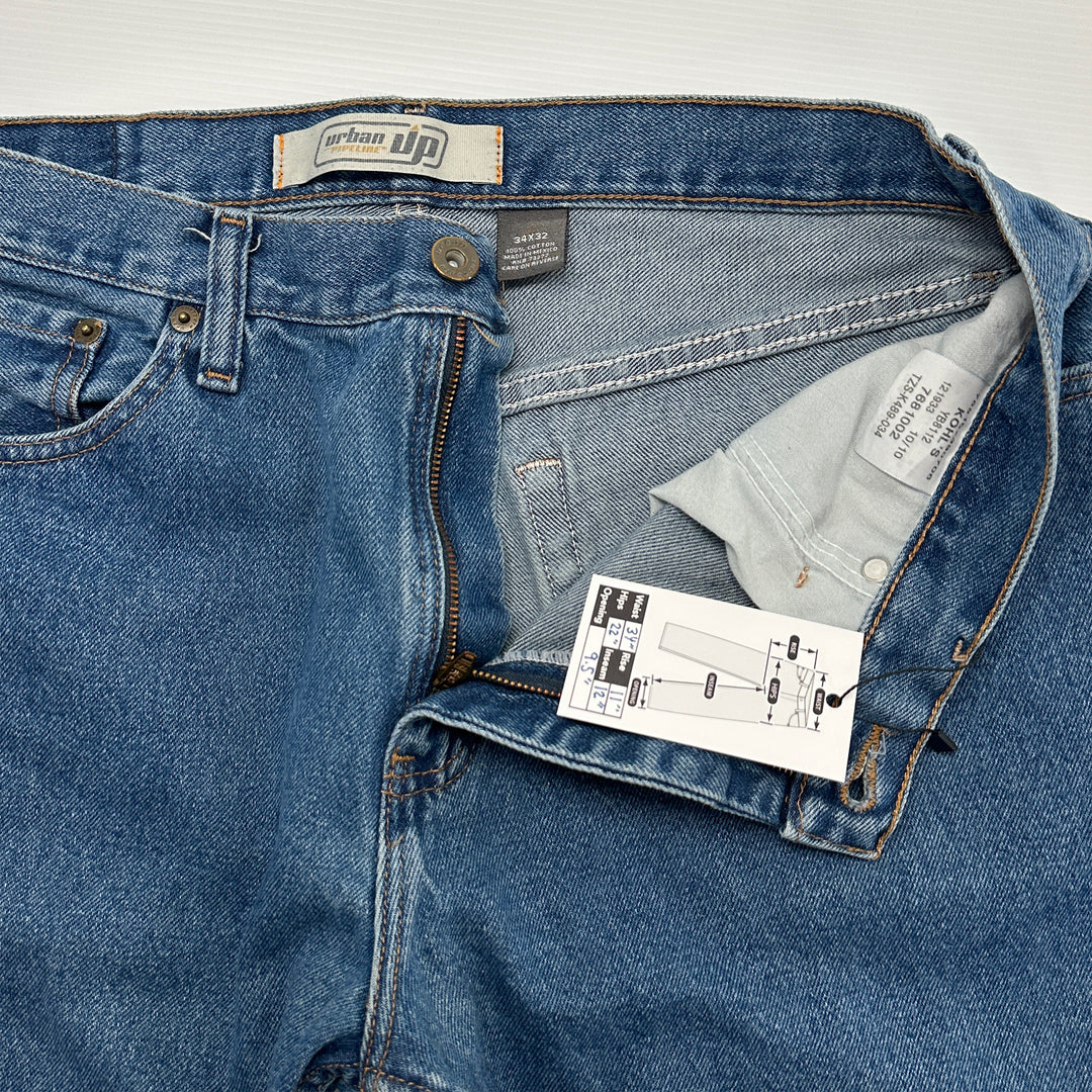 Urban Pipeline Y2K Baggy Cutoff Jean Denim Shorts - 34x12