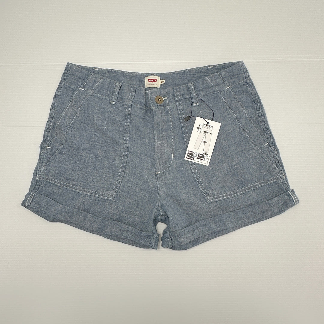 Levi's Women's Rolled Hem 3" Linen Shorts - Size 27 (28" Waist)
