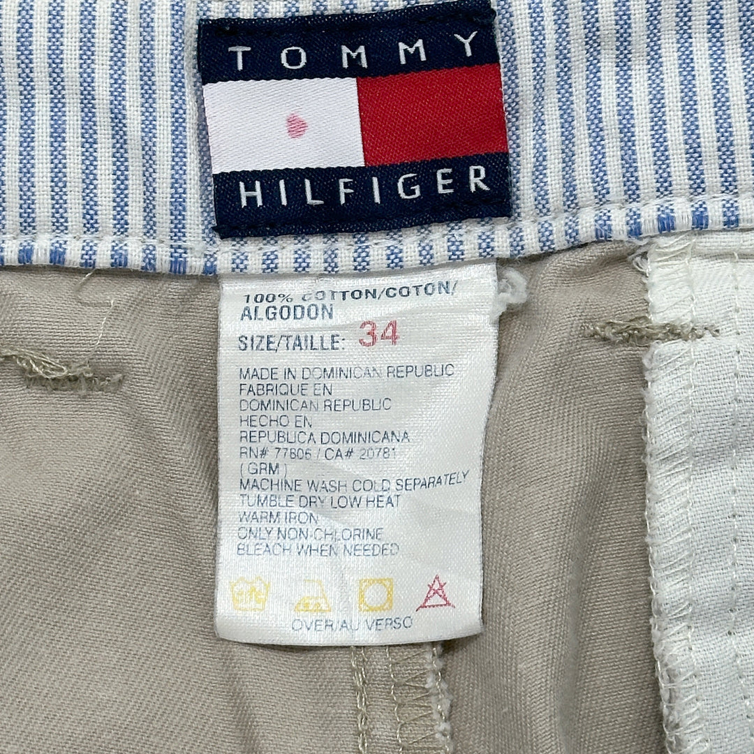 Tommy Hilfiger Vintage Y2K Cotton Pleated Khaki Shorts - 34x7
