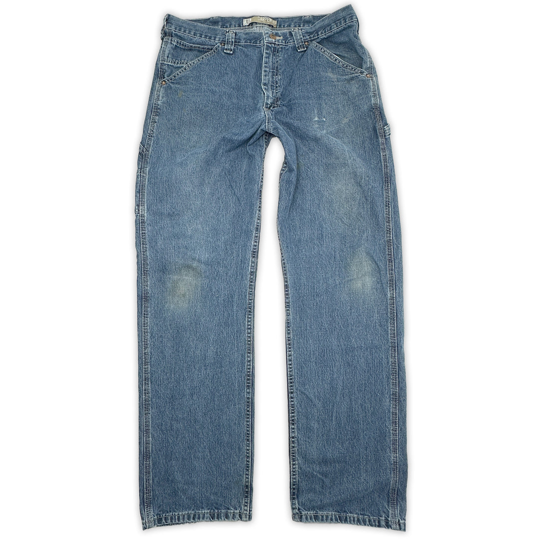 Thrashed Lee Jeans Men's Loose Baggy Carpenter Work Jeans - 36x34