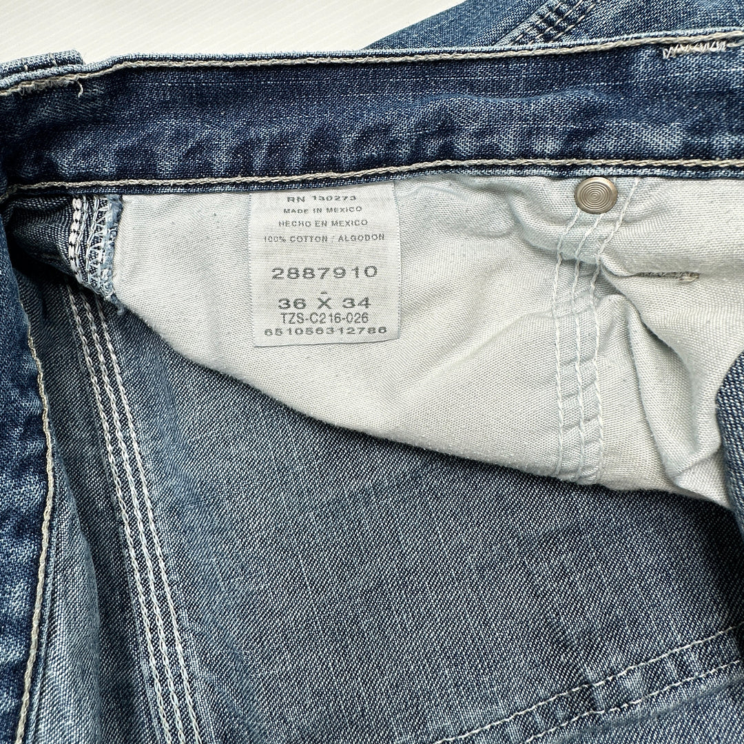 Thrashed Lee Jeans Men's Loose Baggy Carpenter Work Jeans - 36x34