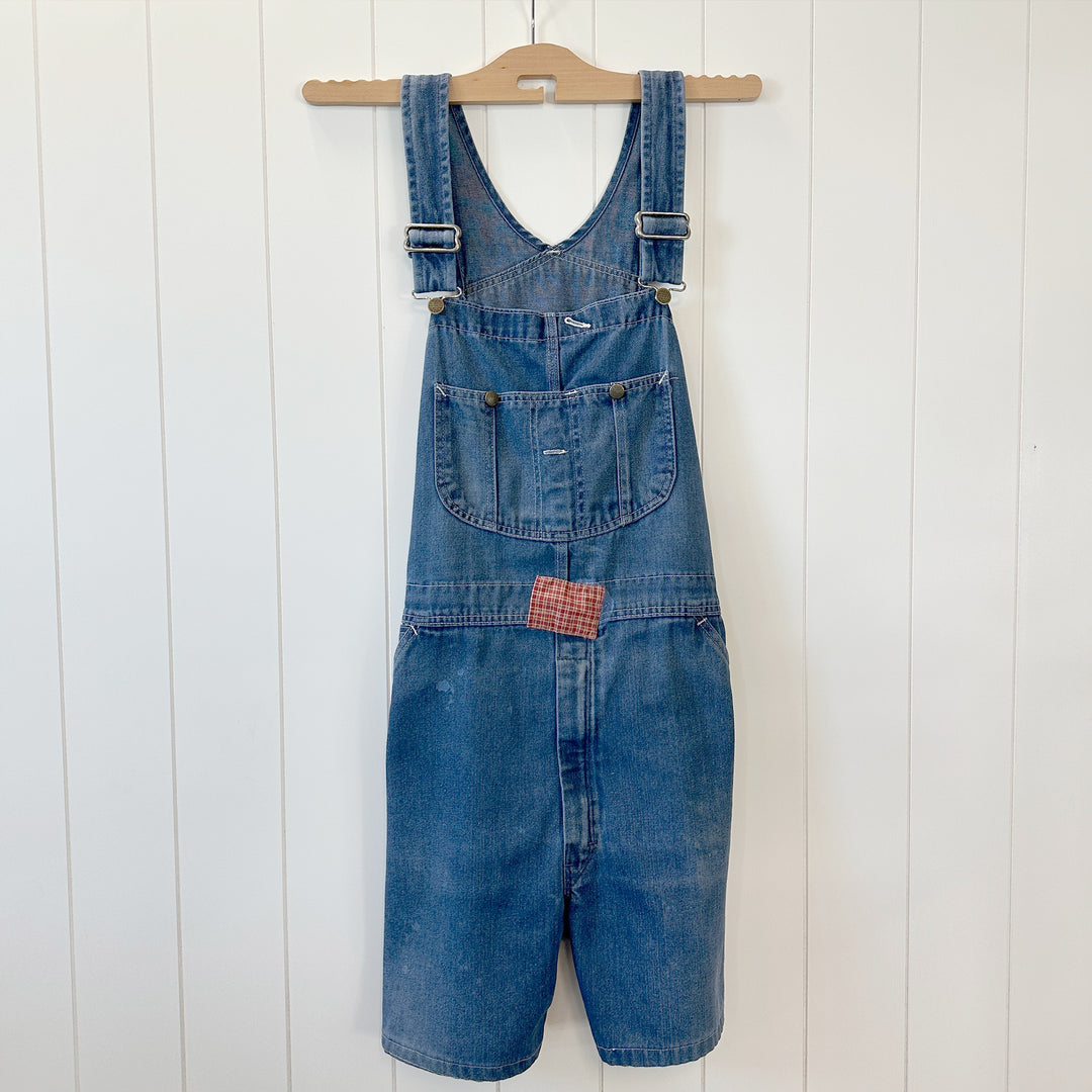 Vintage 90s Roebucks Overall Shorts - 20" Across Front Waist