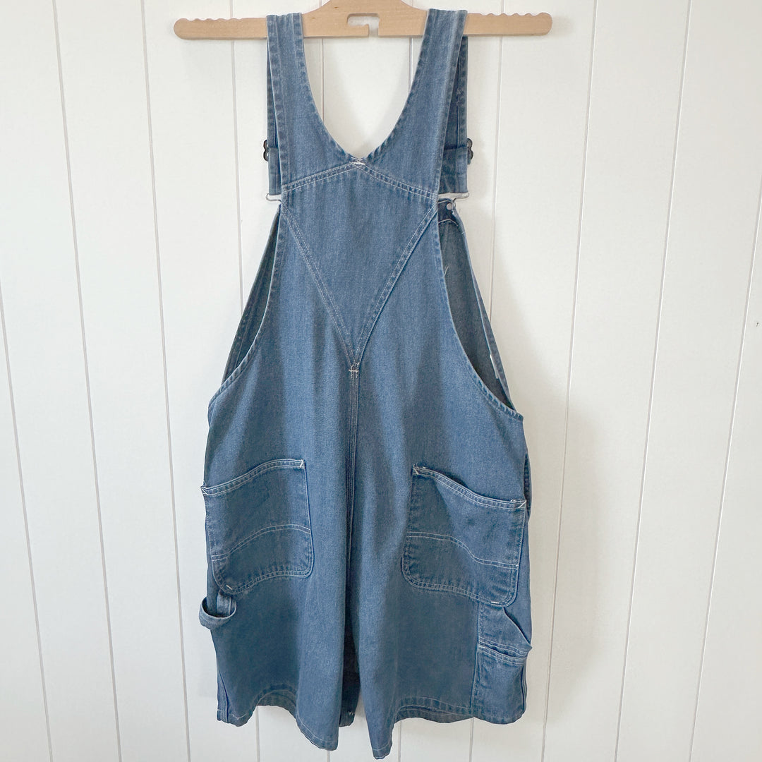 Vintage 90s Roebucks Overall Shorts - 20" Across Front Waist