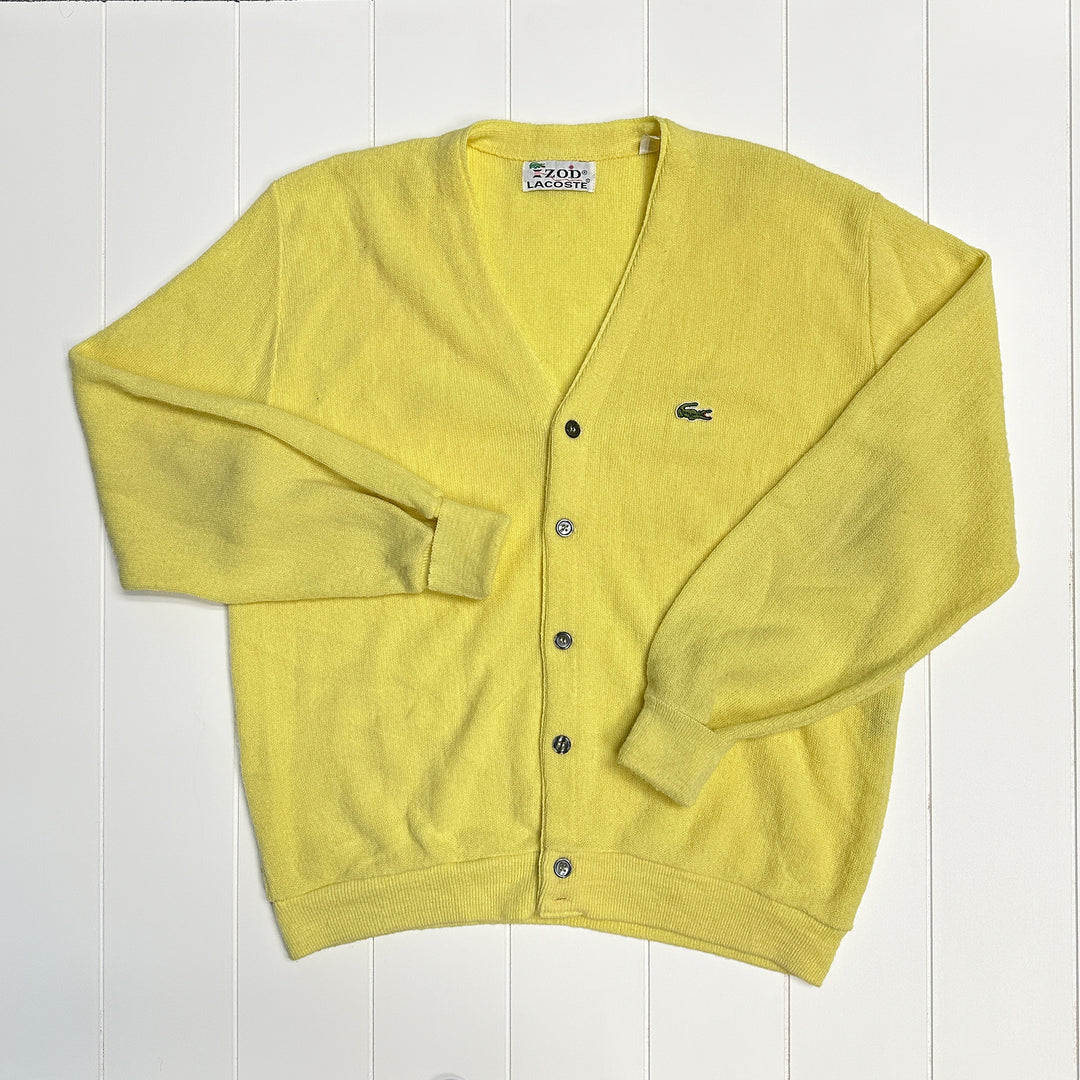 Vintage Izod Lacoste Acrylic V-neck Cardigan Sweater - Large