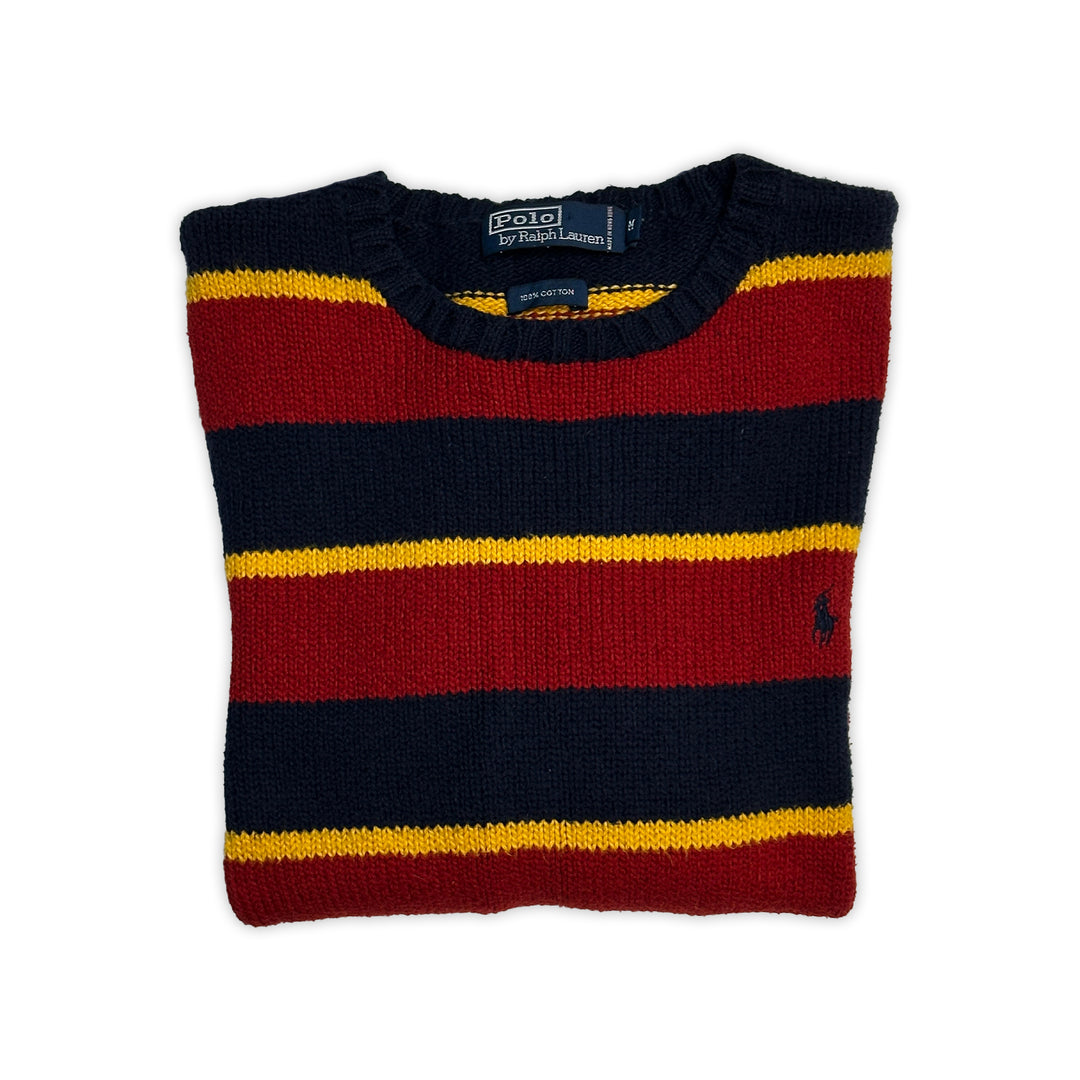 Polo Ralph Lauren Striped Cotton Crew Neck Sweater - Men's Medium