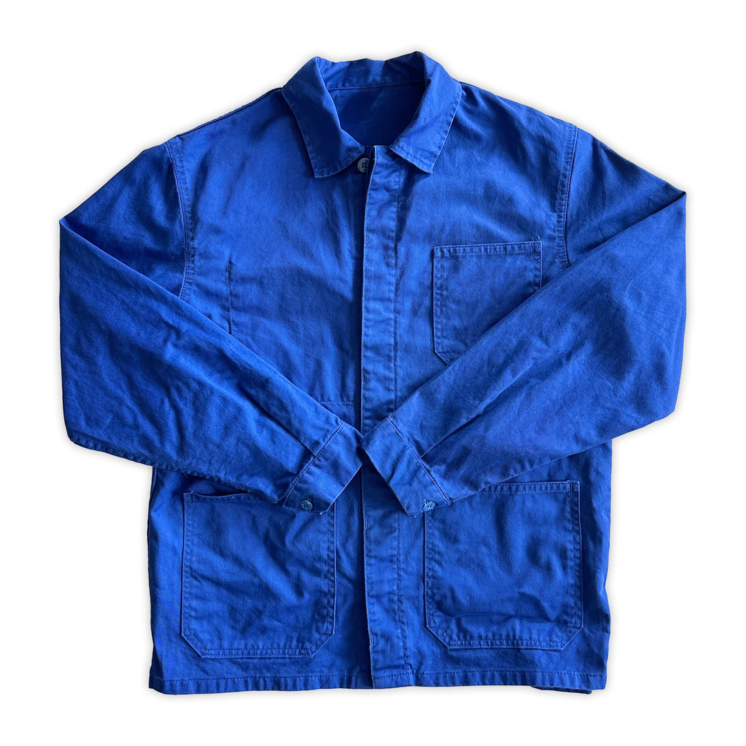 Vintage Blue French Work Jacket - Men's Medium