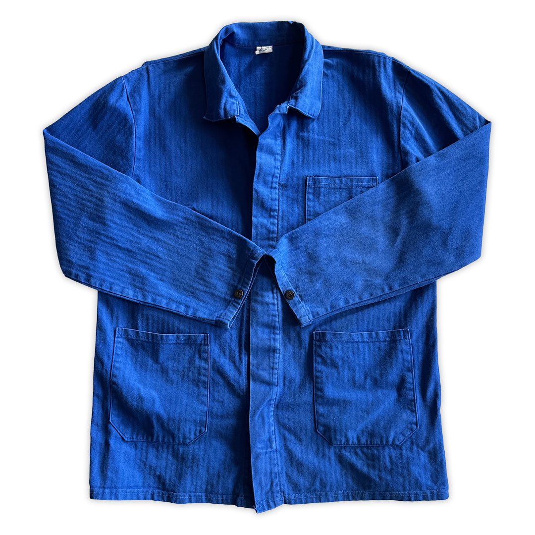 Vintage Blue French Work Jacket - Men's Large