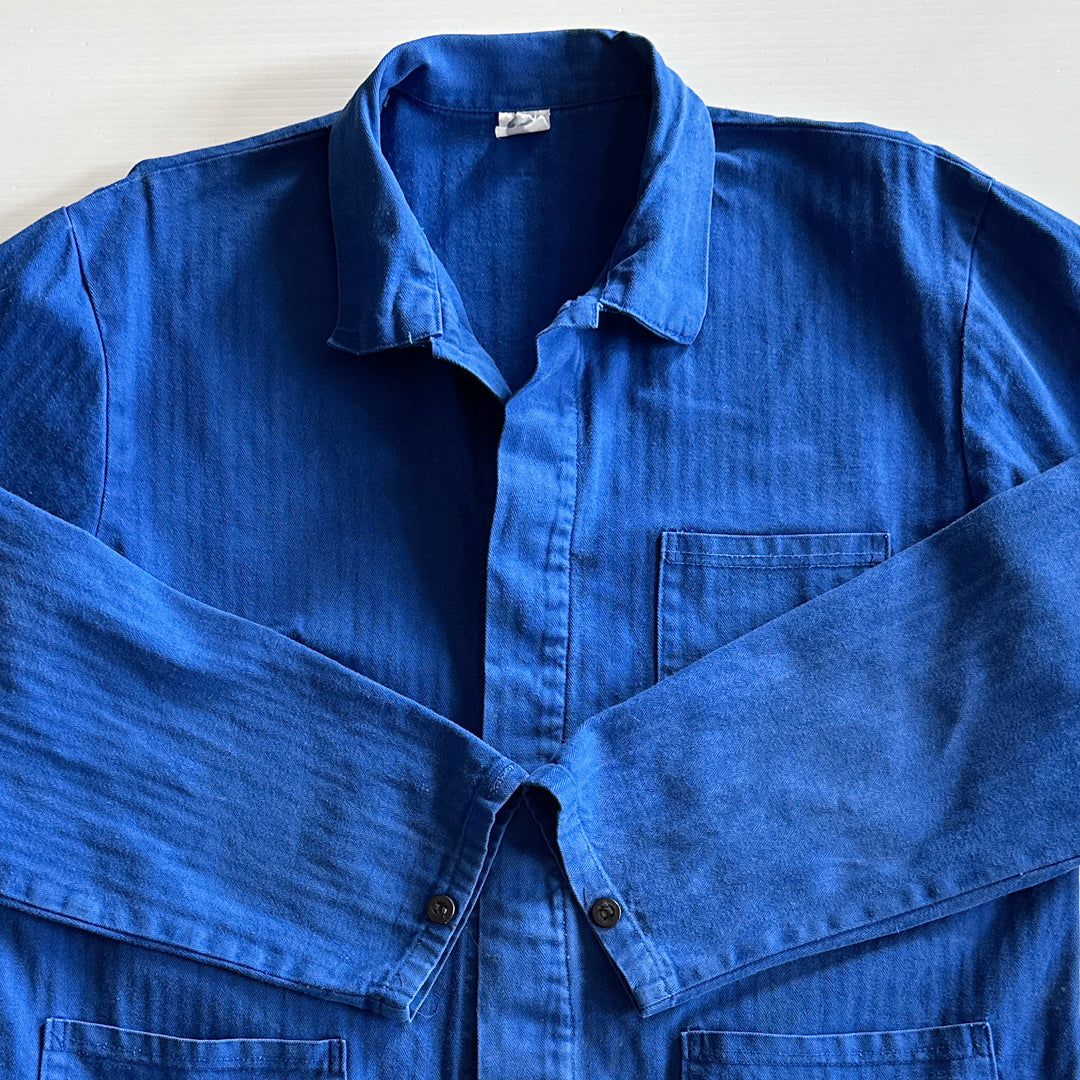 Vintage Blue French Work Jacket - Men's Large