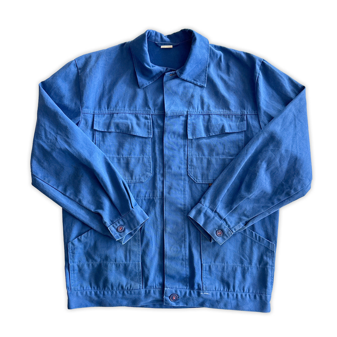 Blue French Mechanic Work Jacket - Men's Large