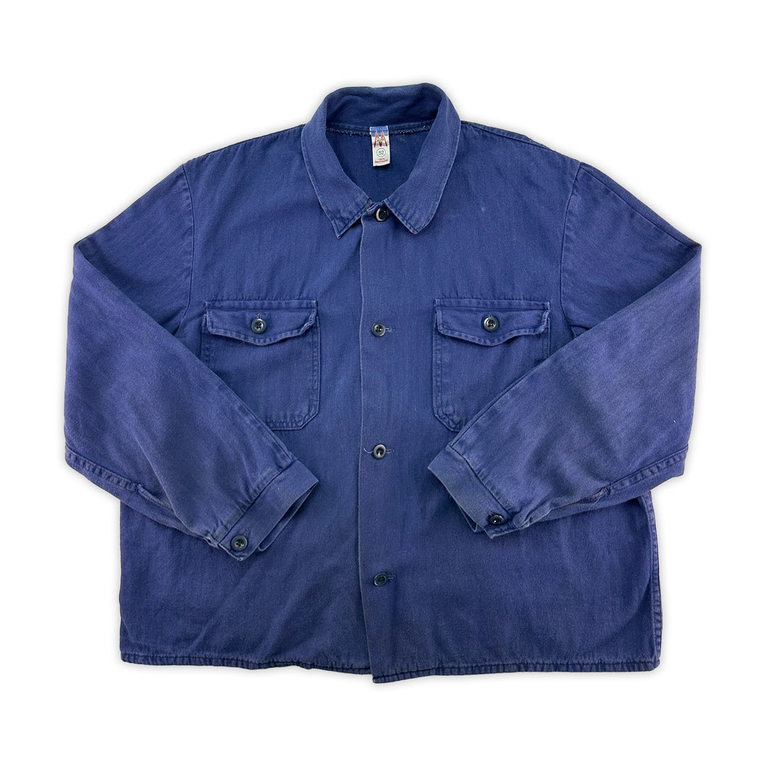 Vintage Blue French Work Jacket - Women's Large