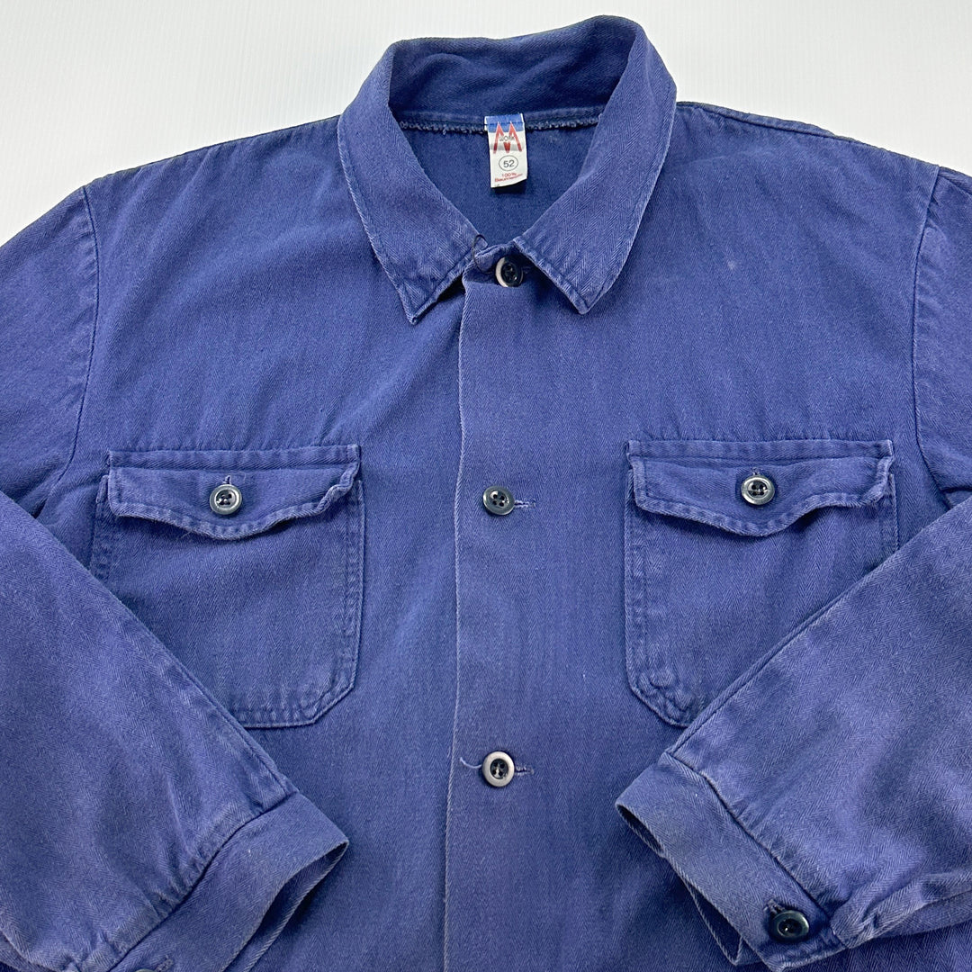 Vintage Blue French Work Jacket - Women's Large