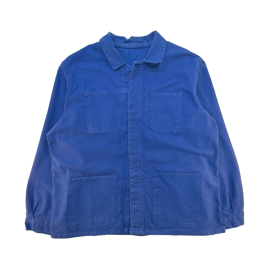 Vintage Blue French Work Jacket - Fits Men's Large / Women's XL