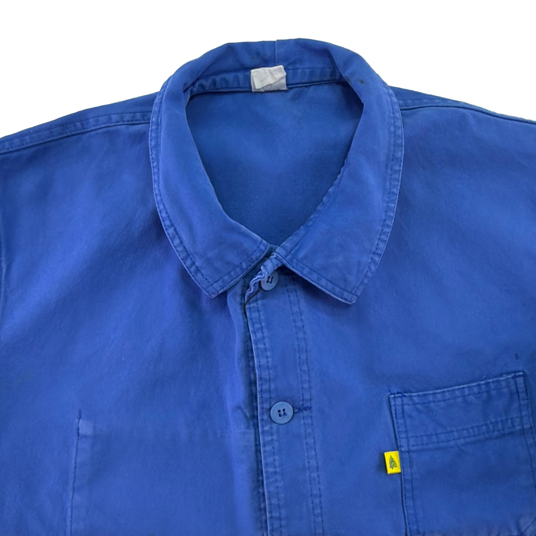 Vintage Very Worn Blue French Work Jacket - Fits Men's Large / Women's XL