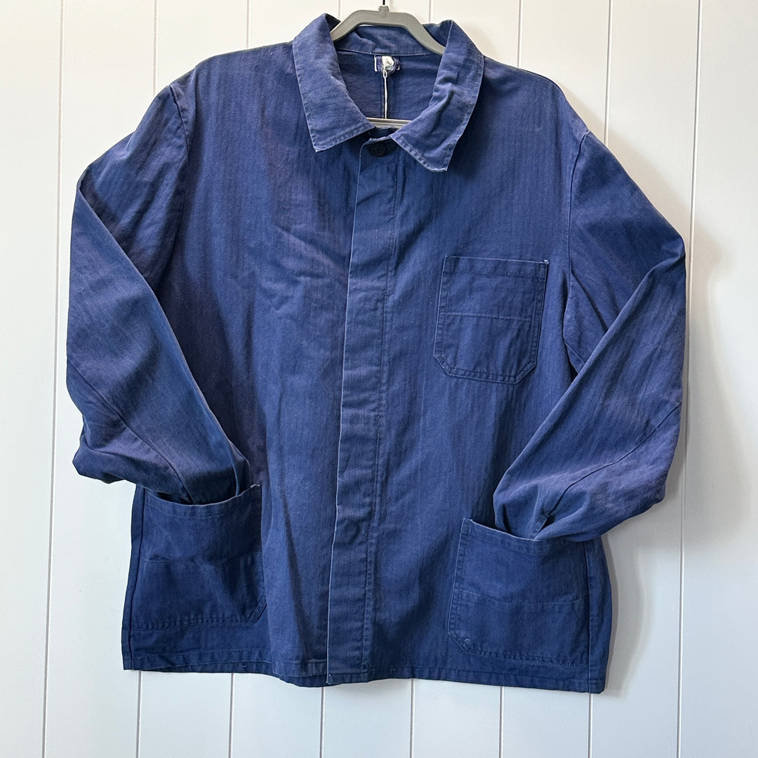 Vintage French Sanfor Harringbone Work Jacket - Men's XL / Women's 2XL