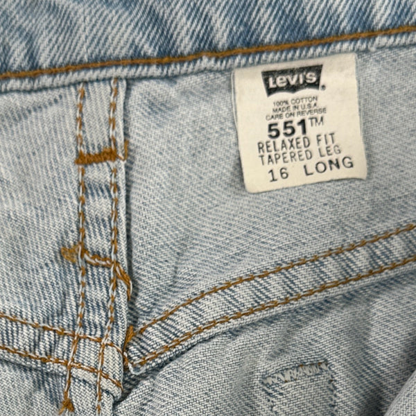 Vintage Levi's 551 Relaxed Fit Jeans - USA 1996 - 32 Waist Great Lakes Reclaimed Denim