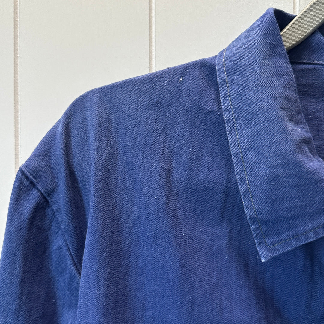 Vintage French Sanfor Harringbone Work Jacket - Men's XL / Women's 2XL