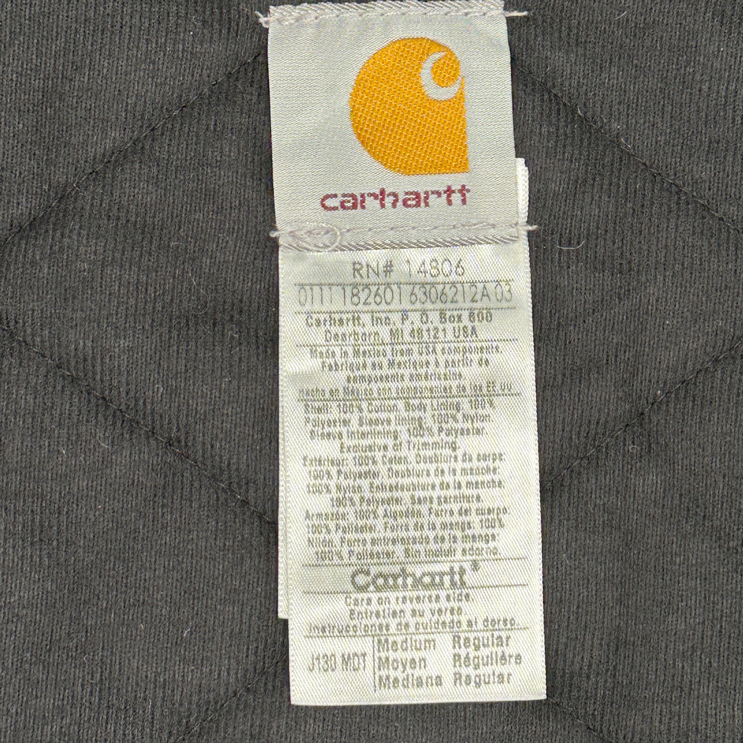 Carhartt J130 MDT (Midnight) Quilted Flannel Lined Sandstone Duck Jacket NWT - Medium Great Lakes Reclaimed Denim