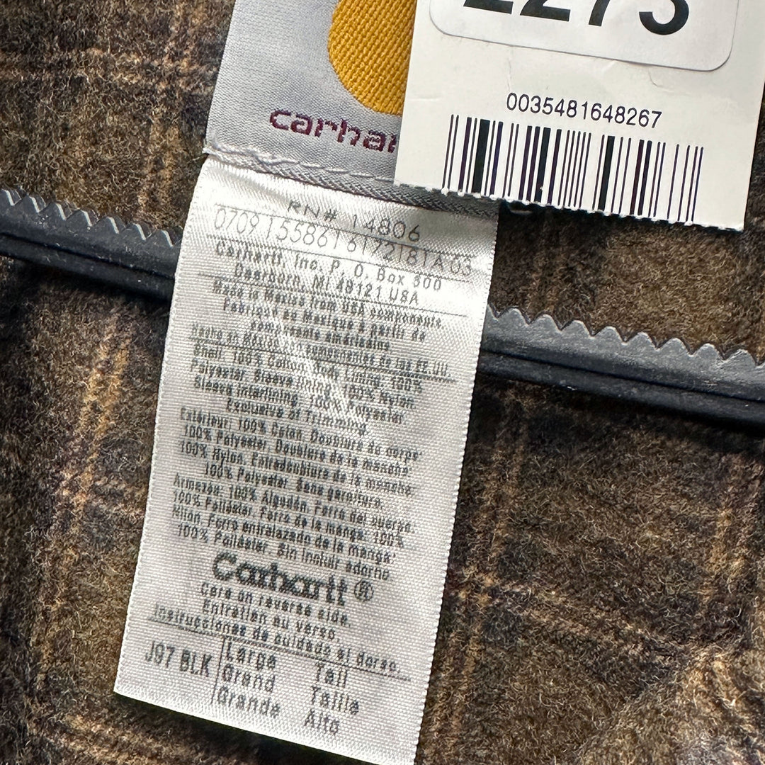 Carhartt J97 BLK Blanket Lined Detroit Jacket NWT - Large Tall Great Lakes Reclaimed Denim