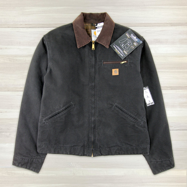 Carhartt J97 BLK Blanket Lined Detroit Jacket NWT - Large Tall Great Lakes Reclaimed Denim