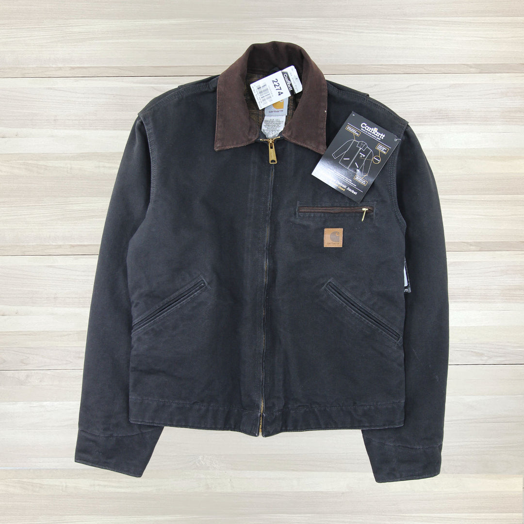 Carhartt J97 BLK Blanket Lined Detroit Jacket NWT - Small Great Lakes Reclaimed Denim