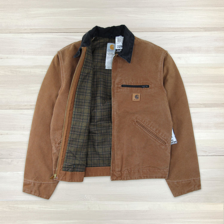 Carhartt J97 BRN Brown Blanket Lined Detroit Jacket NWT - Medium Great Lakes Reclaimed Denim