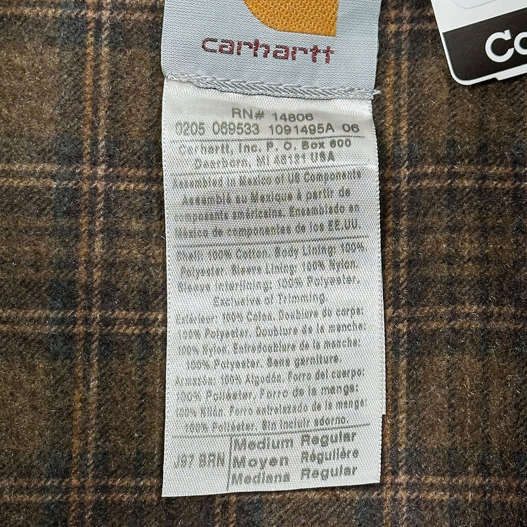 Carhartt J97 BRN Brown Blanket Lined Detroit Jacket NWT - Medium Great Lakes Reclaimed Denim