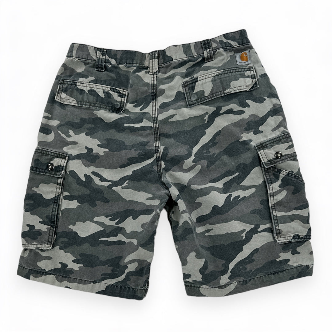 Carhartt Relaxed Fit Camo Canvas Shorts - Size 36 (34" Waist) Great Lakes Reclaimed Denim